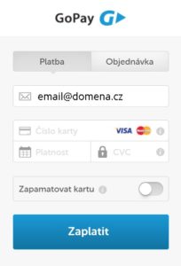 Platba platební kartou pomocí platební brány GoPay