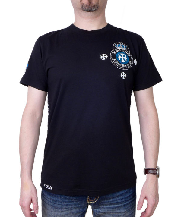 Pánské tričko Rebel Spirit erb bojovníka SSK141673-BLK