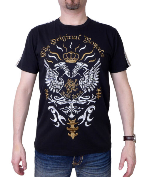 Pánské tričko Rebel Spirit „The Original Royals“ (zlatá) SSK151755-BLK