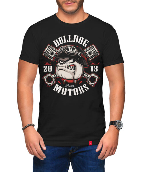 Síla a odolnost v pánském motorkářském tričku Bulldog Motors.