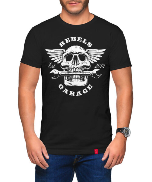 Pánské motorkářské tričko Rebels Garage: Vyrazte ze své garáže