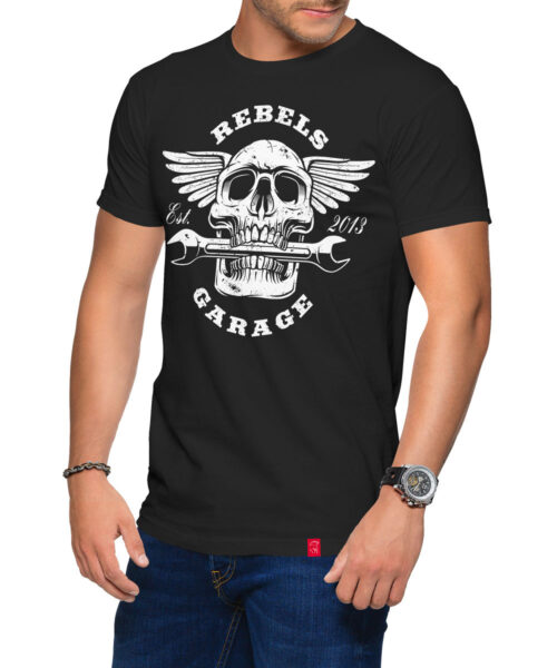 Pánské motorkářské tričko Rebels Garage: Vyrazte ze své garáže