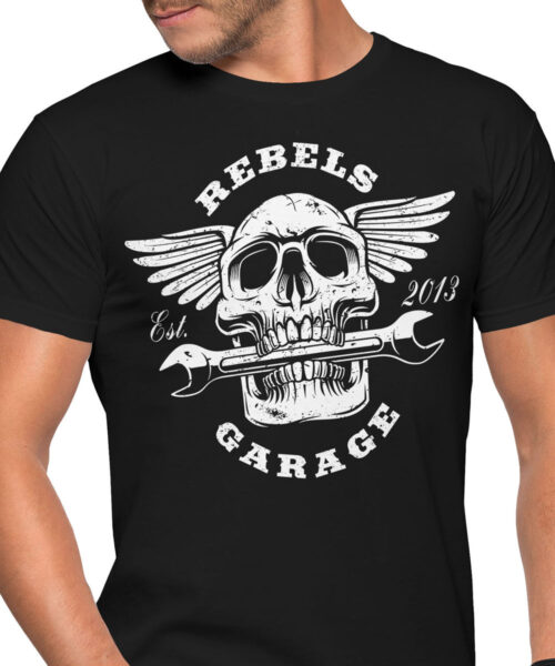 Pánské motorkářské tričko Rebels Garage: Vyrazte ze své garáže