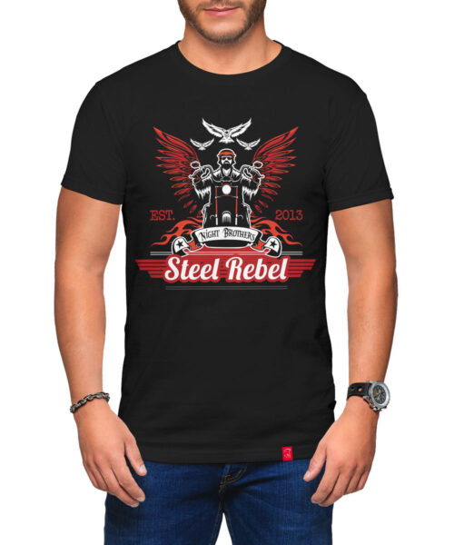 Pánské motorkářské tričko Steel Rebel (černé)