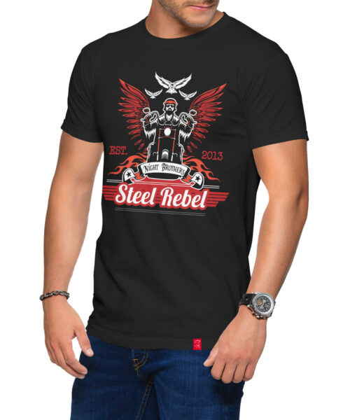 Pánské motorkářské tričko Steel Rebel: Ocelová síla rebelské duše