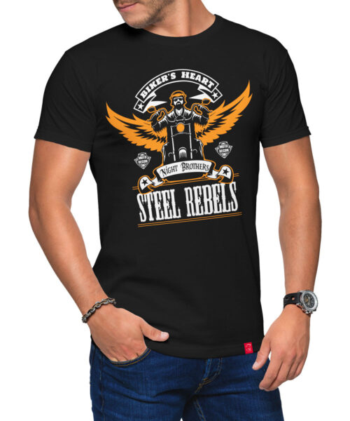 Pánské motorkářské tričko Steel Rebels: Ocelová srdce vyráží