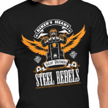 Pánské motorkářské tričko Steel Rebels: Ocelová srdce vyráží