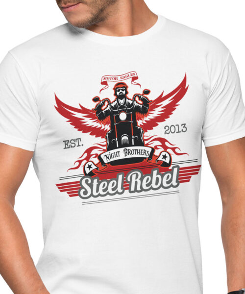 Pánské motorkářské tričko Steel Rebel: Oceloví rebelové vyrážejí