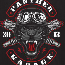 Pánská motorkářská mikina Panther Garage Elitní Rebel