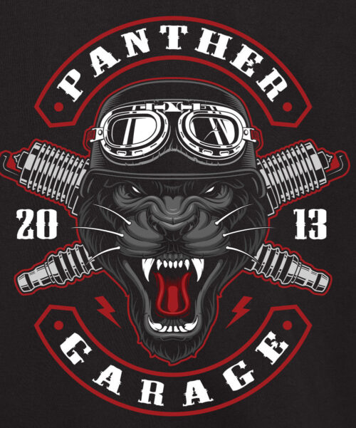 Pánská motorkářská mikina Panther Garage Elitní Rebel