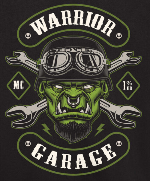 Pánská motorkářská mikina Warrior Garage Elitní Rebel