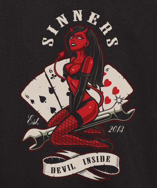 Pánská motorkářská mikina Devil Inside Elitní Rebel