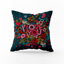 Dekorační polštář Miluji Tě: tyrkysová radost lásky