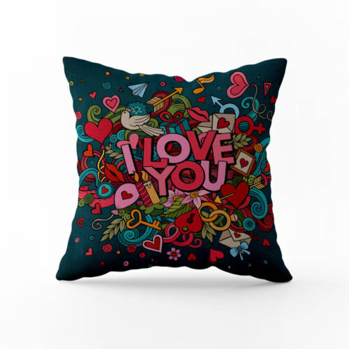 Dekorační polštář Miluji Tě: tyrkysová radost lásky