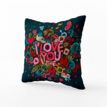 Dekorační polštář Miluji Tě: tyrkysová radost lásky