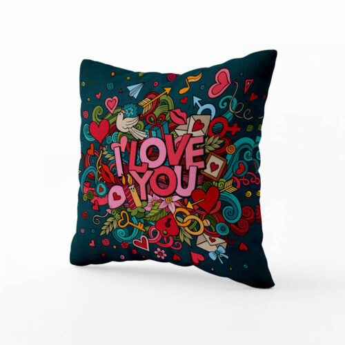 Dekorační polštář Miluji Tě: tyrkysová radost lásky