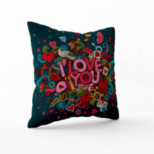 Dekorační polštář Miluji Tě: tyrkysová radost lásky