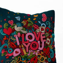 Dekorační polštář Miluji Tě: tyrkysová radost lásky