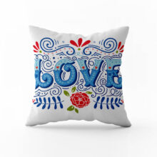 Dekorační polštář Modrá láska: Elegantní vyznání