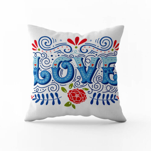 Dekorační polštář Modrá láska: Elegantní vyznání