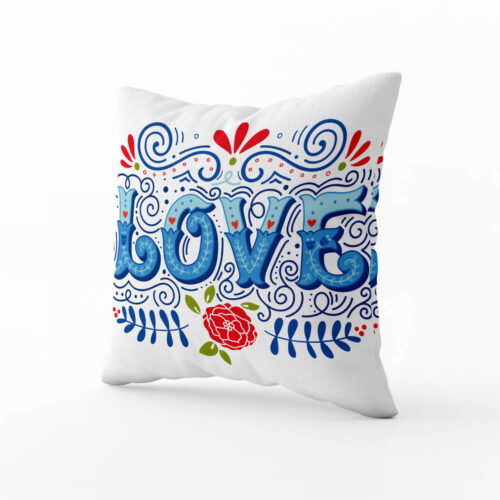 Dekorační polštář Modrá láska: Elegantní vyznání