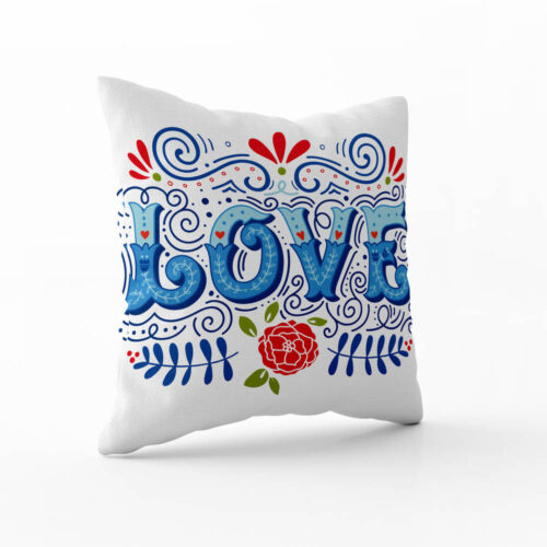 Dekorační polštář Modrá láska: Elegantní vyznání