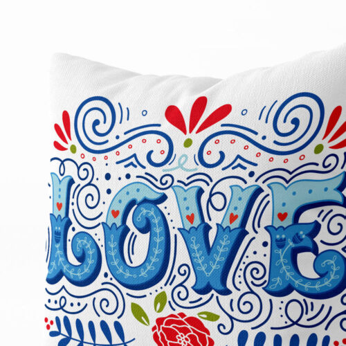 Dekorační polštář Modrá láska: Elegantní vyznání