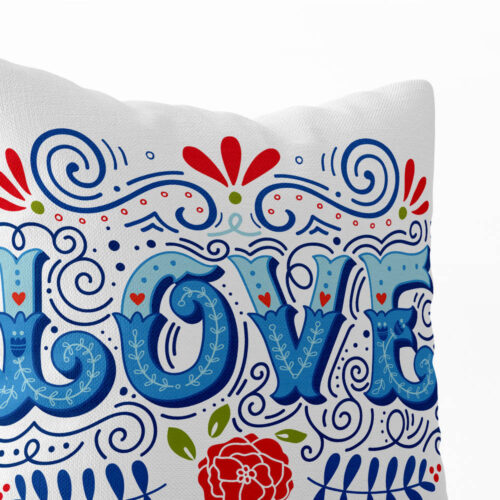 Dekorační polštář Modrá láska: Elegantní vyznání