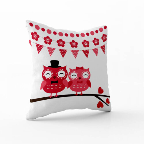 Polštář Cute Owls 40x40 cm | Dárek k Valentýnu | ElitniRebel.cz