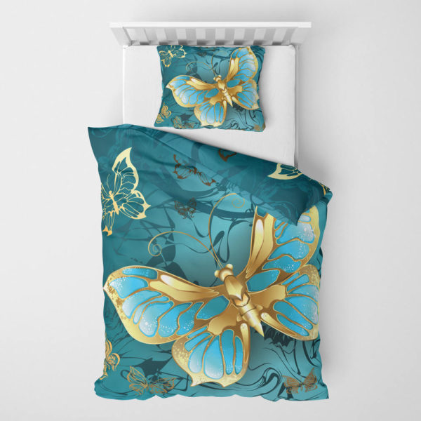 Povlečení Turquoise Butterfly (sada) | Kolekce Luxus | ElitniRebel.cz