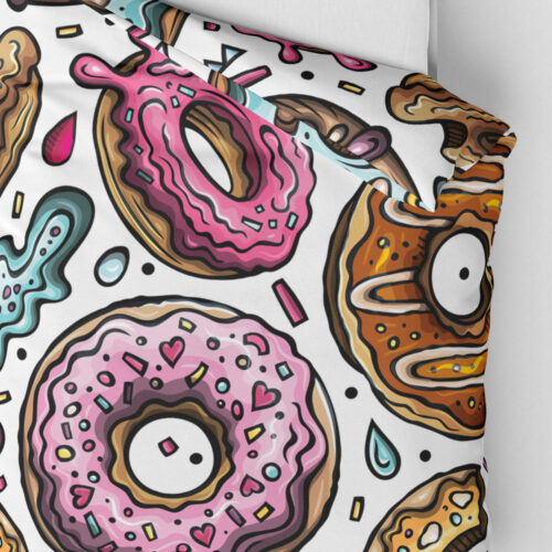 Povlečení přikrývka Velké donuty (světlé) | Kolekce Funny | ElitniRebel.cz