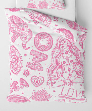 Povlečení přikrývka Jóga (růžová) | Kolekce Ornamenty | ElitniRebel.cz