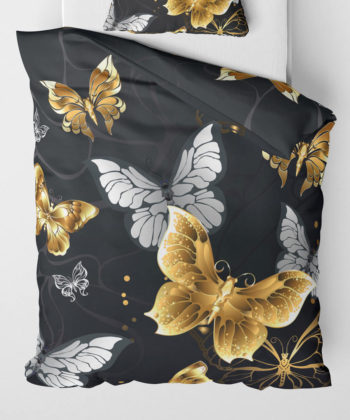 Povlečení přikrývka Gold-White Butterflies | Kolekce Luxus | ElitniRebel.cz