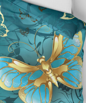 Povlečení přikrývka Turquoise-Butterfly | Kolekce Luxus | ElitniRebel.cz