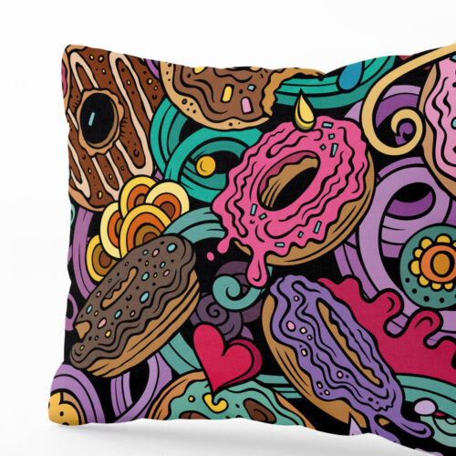 Povlak na polštář Velký donut (tmavý) | Kolekce Funny | ElitniRebel.cz