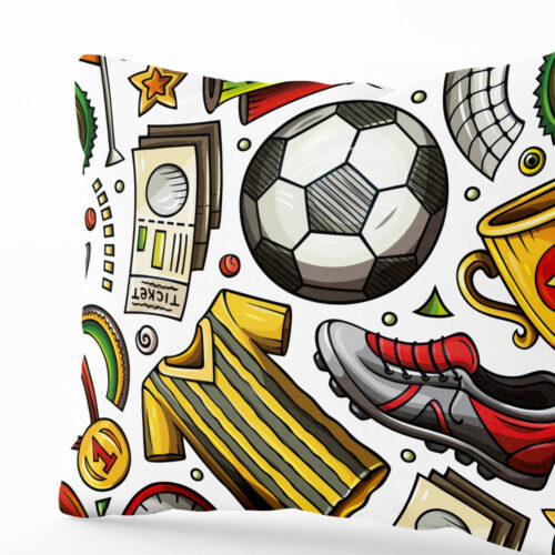 Povlak na polštář Velký fotbal (světlý) | Kolekce Funny | ElitniRebel.cz