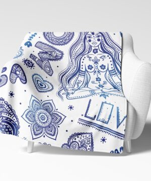 Deka Jóga (modrá) | Kolekce Ornamenty | ElitniRebel.cz