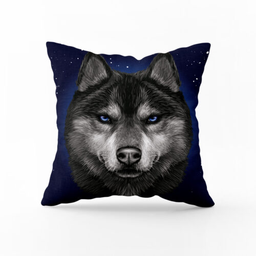 Polštář Sibiřský husky a hvězdy | Kolekce Zvířata | ElitniRebel.cz