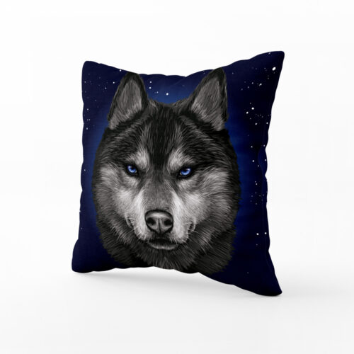 Polštář Sibiřský husky a hvězdy | Kolekce Zvířata | ElitniRebel.cz
