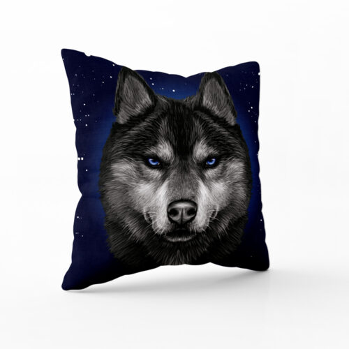 Polštář Sibiřský husky a hvězdy | Kolekce Zvířata | ElitniRebel.cz