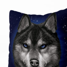 Polštář Sibiřský husky a hvězdy | Kolekce Zvířata | ElitniRebel.cz