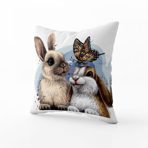 Polštář Králici a motýl | Kolekce Zvířata | ElitniRebel.cz