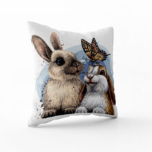 Polštář Králici a motýl | Kolekce Zvířata | ElitniRebel.cz
