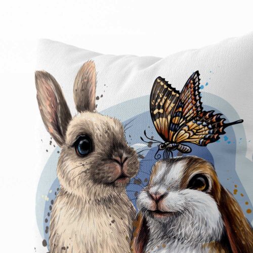 Polštář Králici a motýl | Kolekce Zvířata | ElitniRebel.cz