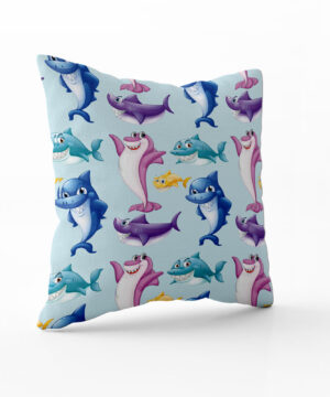 Dekorační polštář Legrační žraloci pro malé mořské neposedy