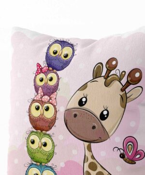 Polštář Žirafa a sovičky | Kolekce Dětská | ElitniRebel.cz