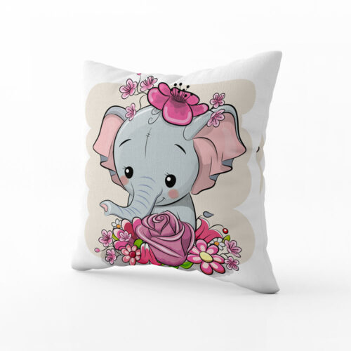 Polštář Sloník a růže | Kolekce Dětská | ElitniRebel.cz