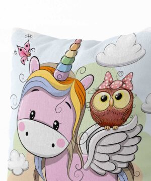 Polštář Jednorožec a sovička | Kolekce Dětská | ElitniRebel.cz