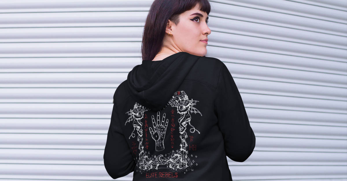 Dámská mikina Lines of Destiny | Kolekce Dark | ElitniRebel.cz