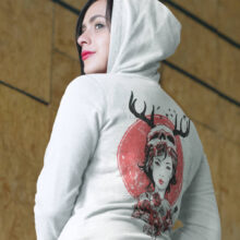 Dámská mikina Red Moon Shaman | Kolekce Dark | ElitniRebel.cz